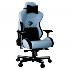 ANDA SEAT Gaming Chair T-PRO II Light Blue/ Black FABRIC with Alcantara Stripes pn:AD12XLLA-01-SB-F
