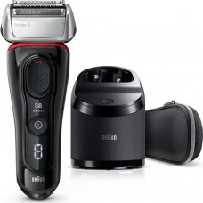 Braun Series 8 8380cc Wet & Dry shaver with Clean & Charge station and travel case, black / red (8380CC)