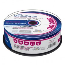 MediaRange CD-R 80' 700MB 52x Inkjet fullsurf. print., Waterguard white, High-glossy, Waterproof, Wide Sput. (MRPL512)