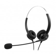 MediaRange Corded stereo headset with microphone and control panel, black (MROS304)