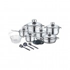 Royalty Line Cookware Set of Stainless Steel Silver 18pcs (1802) (ROY1802)