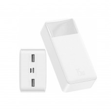 Baseus Bipow Digital Display Power Bank 30000mAh 15W με 2 Θύρες USB-A και Θύρα USB-C Power Delivery Λευκό (PPDML-K02) (BASPPDMLK02)