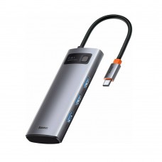 Baseus Metal Gleam USB-C Docking Station με HDMI 4K PD Ασημί (CAHUB-CX0G) (BASCAHUBCX0G)