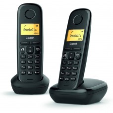 Gigaset A270 Ασύρματο Τηλέφωνο Duo Set Μαύρο (GGSA270DUO-BK)