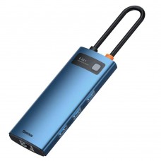 Baseus Metal Gleam Series 6in1 USB-C Docking Station με HDMI 4K PD Ethernet Μπλε (WKWG000003) (BASWKWG000003)