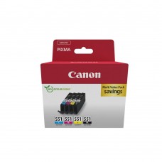 Canon Μελάνι Inkjet CLI-551 CMYK  Carton Pack (6509B015) (CANCLI-551VP)