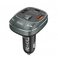 VENTION 3-Port USB Car Charger with FM Transmitter Black ABS Type (FFLB0) (VENFFLB0)