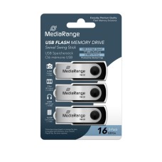 MediaRange USB flash drives, 16GB, Pack 3 (MR910-3)