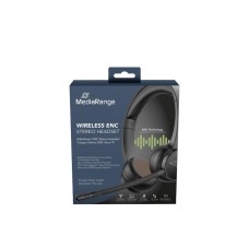 MediaRange Wireless Stereo headset with microphone & ENC, 400mAh battery, black (MROS307) MediaRange Wireless Stereo headset with microphone & ENC, 400mAh battery, black (MROS307)