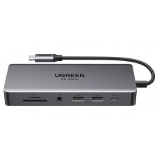 Ugreen USB-C Hub CM681 4x USB 2x HDMI DisplayPort RJ45 SD/TF AUX PD 100W gray (15978) (UGR15978) Ugreen USB-C Hub CM681 4x USB 2x HDMI DisplayPort RJ45 SD/TF AUX PD 100W gray (15978) (UGR15978)
