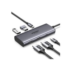 Ugreen Adapter 6w1 CM498 Hub USB do 2x USB-A 3.0 USB-C 3.0 2xHDMI PD (15852) (UGR15852) Ugreen Adapter 6w1 CM498 Hub USB do 2x USB-A 3.0 USB-C 3.0 2xHDMI PD (15852) (UGR15852)