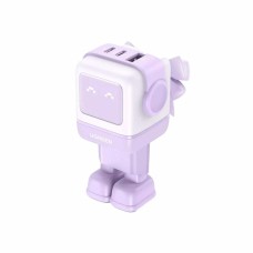 Ugreen Wall charger Nexode RG Robot GaN 2x USB-C + USB 65W purple (35291) (UGR35291)