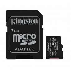 Kingston Micro Secure Digital 512GB microSDXC Canvas Select Plus 80R CL10 UHS-I Card + SD Adapter (SDCS2/512GB)