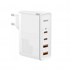 Baseus Φορτιστής Χωρίς Καλώδιο με 2 Θύρες USB-A και 2 Θύρες USB-C 100W Quick Charge 4+ Λευκός (CCGAN2P-L02) (BASCCGAN2PL02)