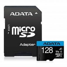 ADATA SDXC MICRO 128GB PREMIER AUSDX128GUICL10A1-RA1, CLASS 10, UHS-1, V10, SD ADAPTER, LTW.