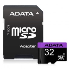 ADATA SDHC MICRO 32GB PREMIER AUSDH32GUICL10-RA1, CLASS 10, UHS-1, SD ADAPTER, 5YW.