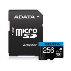 ADATA SDXC MICRO 256GB PREMIER AUSDX256GUICL10A1-RA1, CLASS 10, UHS-1, V10, SD ADAPTER, LTW.