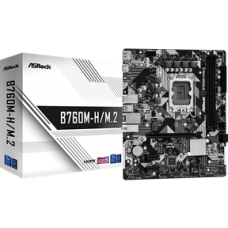 ASROCK MB B760M-H/M.2, SOCKET INTEL LGA1700 13th/12th GEN INTEL CPU, CS INTEL B760, 2 DIMM DDR5 DP/HDMI, LAN GIGABIT, MICRO-ATX, 3YW