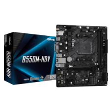 ASROCK MB B550M-HDV, SOCKET AMD AM4, CS AMD B550, 2 DIMM SOCKETS DDR4, D-SUB/DVI-D/HDMI, PCI-E GEN 4.0, GIGABIT LAN, MICRO-ATX, 2YW.