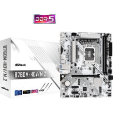 ASROCK MB B760M-HDV/M.2., SOCKET INTEL LGA1700 14th/13th/12th GEN INTEL CPU, CS INTEL B760, 2 DIMM SOCKETS DDR5, HDMI/DP/D-SUB, PCI-E GEN 4.0, 2.5G LAN, MICRO-ATX, 3YW.