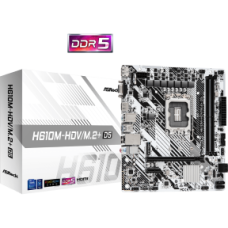 ASROCK MB H610M-HDV/M.2+ D5, SOCKET INTEL LGA1700 14th/13th/12th GEN INTEL CPU, CS INTEL H610, 2 DIMM SOCKET DDR5, HDMI/DP/D-SUB, PCI-E GEN 4.0, LAN, MICRO-ATX, 3YW.
