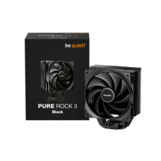 BEQUIET CPU AIR COOLER PURE ROCK 3 BLACK BK039, 190W TDP, INTEL SOCKET LGA 1851/1700/1200/1150/1151/1155, AMD AM4/AM5, 120MM PWM FAN, 3YW.