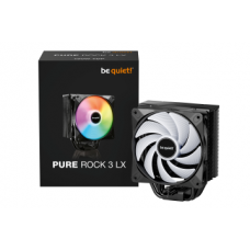 BEQUIET CPU AIR COOLER PURE ROCK 3 LX BK040, 190W TDP, INTEL SOCKET LGA 1851/1700/1200/1150/1151/1155, AMD AM4/AM5, 120MM PWM ARGB FAN, 3YW.