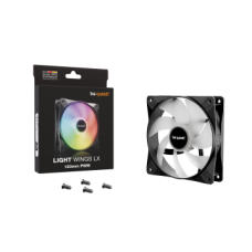BEQUIET FAN LIGHT WINGS LX 120MM PWM BL120, ARGB, 1600RPM, 51.5CFM/87.5M3/H, 25.5dB, Lifespan 60000h, BLACK, 3YW.