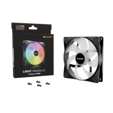 BEQUIET FAN LIGHT WINGS LX 140MM PWM BL126, ARGB, 1200RPM, 56CFM/95M3/H, 22,9dB, Lifespan 60000h, BLACK, 3YW.