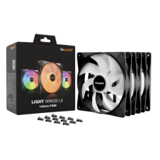 BEQUIET FAN LIGHT WINGS LX 140MM PWM TRIPLE PACK BL127, ARGB, 1200RPM, 56CFM/95M3/H, 22,9dB, Lifespan 60000h, BLACK, 3YW.