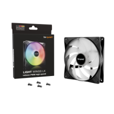BEQUIET FAN LIGHT WINGS LX 140MM PWM HIGH SPEED BL129, ARGB, 1800RPM, 75.3CFM/127.9M3/H, 30.5dB, Lifespan 60000h, BLACK, 3YW.