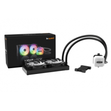 BEQUIET CPU HYDRO COOLER LIGHT LOOP 240MM BW020, INTEL SOCKET LGA 1851/1700/1200/1150/1151/1155, AMD AM5/AM4, SQUARE ARGB ILLUMINATING COOLING BLOCK, 2x120MM FAN LIGHT WINGS LX PWM HIGH-SPEED, BLACK, 3YW.