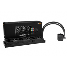 BEQUIET CPU HYDRO COOLER SILENT LOOP 3 420MM BW026, INTEL SOCKET LGA 1851/1700/1200/2066/1150/1151/1155, AMD AM5/AM4, SQUARE ARGB ILLUMINATING COOLING BLOCK, 3x140MM FAN SILENT WINGS 4 PWM, BLACK, 3YW.