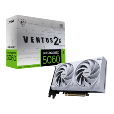MSI VGA PCI-E NVIDIA GF RTX 5060 8G VENTUS 2X OC WHITE, 8GB/128BIT, GDDR7, HDMI/3xDP, DUAL FAN, 2 SLOT FANSINK, 3YW. MSI VGA PCI-E NVIDIA GF RTX 5060 8G VENTUS 2X OC WHITE, 8GB/128BIT, GDDR7, HDMI/3xDP, DUAL FAN, 2 SLOT FANSINK, 3YW.