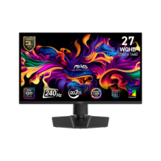 MSI MONITOR GAMING MAG 271QP QD-OLED X24, FLAT QD-OLED WQHD, 27", 16:9, 250CD/M2, 1.500.000:1, 0,03MS, 240Hz, 2560x1440, 2x HDMI/ DP/ HP OUT, PIVOT, HAS, TILT, SWIVEL, BLACK, 3YW.