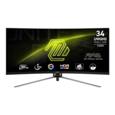 MSI MONITOR GAMING MAG 345CQR, CURVED VA UWQHD, 34", 21:9, 300CD/M2, 100.000.000:1, 1MS, 180Hz, 3440x1440, 2x HDMI/ DISPLAY PORT/ HEADPHONE OUT, HAS, TILT, SWIVEL, BLACK, 3YW.