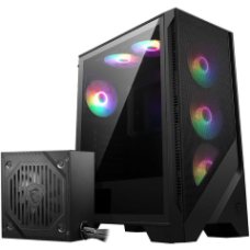 MSI PC CHASSIS MAG FORGE 120A B65 WITH 650W PSU, MIDI TOWER ATX, BLACK, ARGB LIGHTING, PSU 650W, 3x12CM FRONT ARGB FAN, 2X 12CM TOP ARGB FAN, 1x12CM REAR ARGB FAN, 2YW.
