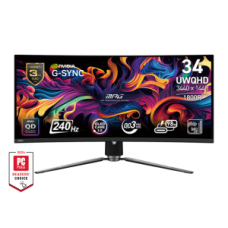 MSI MONITOR GAMING MPG 341CQPX QD-OLED, CURVED QD-OLED UWQHD, 34", 21:9, 250CD/M2, 1.500.000:1, 0,03MS, 240Hz, 3440x1440, 2x HDMI/ DP/ TYPE-C/ HP OUT, HAS, TILT, SWIVEL, BLACK, 3YW.