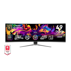 MSI MONITOR GAMING MPG 491CQPX QD-OLED, CURVED QD-OLED UWQHD, 49", 32:9, 250CD/M2, 0.03MS, 240Hz, 5120 x 1440, 2x HDMI/ DP/ TYPE-C/ HP OUT, TILT, SWIVEL, HAS, BLACK, 3YW.