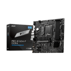 MSI MB PRO B760M-P DDR4, SOCKET INTEL LGA1700 14th/13th/12th GEN, CS INTEL B760, 4 DIMM SOCKETS DDR4, VGA/DP/HDMI, PCI-E GEN 4.0, GIGABIT LAN, MICRO-ATX, 3YW.