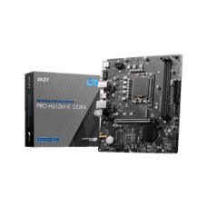 MSI MB PRO H610M-E DDR4, SOCKET INTEL LGA1700 14th/13th/12th GEN, CS INTEL H610, 2 DIMM SOCKETS DDR4, D-SUB/HDMI, PCI-E GEN 3.0, GIGABIT LAN, MICRO-ATX, 3YW.