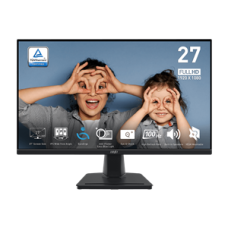 MSI MONITOR PRO MP275, FLAT IPS FHD, 27", 16:9, 300 CD/M2, 1000:1, 1MS, 100Hz, 1920x1080, HDMI/VGA/HP OUT, 2X2W SPEAKERS, TILT, BLACK, 2YW.
