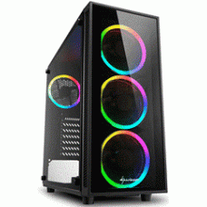 SHARKOON PC CHASSIS TG4 RGB, MIDI TOWER ATX, BLACK, W/O PSU, 3x12CM FRONT RGB LED FAN, 1x12CM REAR RGB LED FAN, 2YW.