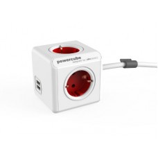 ALLOCACOC PowerCube Extended USB - Πολύμπριζο - Κόκκινο